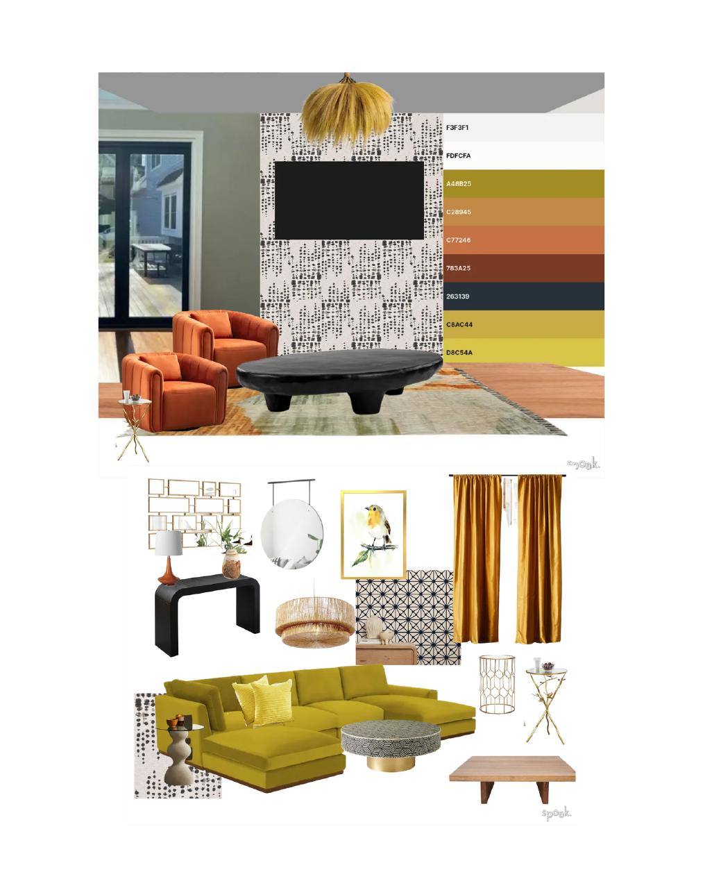 Living room concept board